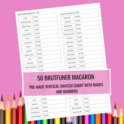 Brutfuner Macaron Colored Pencils 50 Swatch Chart