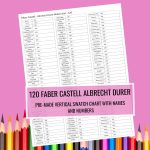 Faber Castell 120 Albrecht Dürer Watercolor Pencils Swatch Charts