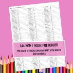 Koh-I-Noor 144 Polycolor Colored Pencils Swatch Chart