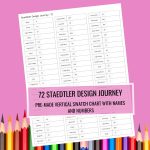 Staedtler Design Journey 72 Colored Pencil Swatch Chart