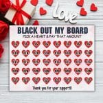 hearts fundraiser calendar Black out my board