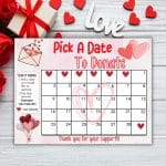valentine February Pick a date to donate fundraiser