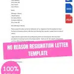 NO REASON RESIGNATION LETTER TEMPLATE