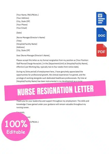 NURSE RESIGNATION LETTER