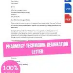 PHARMACY TECHNICIAN RESIGNATION LETTER