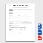 ATM Machine Bill of Sale