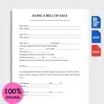 EDITABLE Simple Alpaca Bill of Sale Template Google Docs Word Pdf