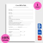 Cows Bill of Sale