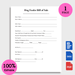 Hog Feeder Bill of Sale