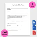 Hog Feeder Bill of Sale