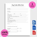 Hog Trailer Bill of Sale