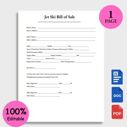 Jet Ski Bill of Sale