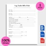 Log Trailer Bill of Sale
