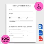 MOTORCYCLE Bill of Sale