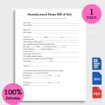 Manufactured Home Bill of Sale