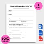 Notarized Fishing Boat Bill of Sale