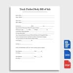 Truck Flatbed Body Bill of Sale