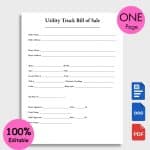 Utility Truck Bill of Sale