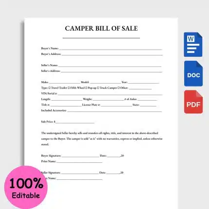 camper bill of sale