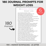 180 Journal Prompts for Weight Loss