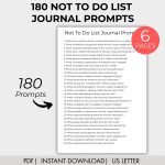 180 Not To Do List Journal Prompts