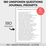 180 Unspoken Questions Journal Prompts