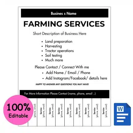Farming Services Tear-off Flyer