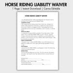 HORSE RIDING LIABILITY WAIVER