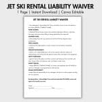 JET SKI RENTAL LIABILITY WAIVER
