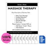 Massage Therapy Tear-off Flyer