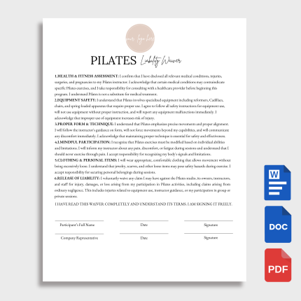 Pilates Liability Waiver