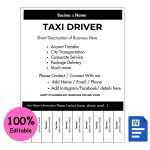 Taxi Driver Services Tear-off Flyer