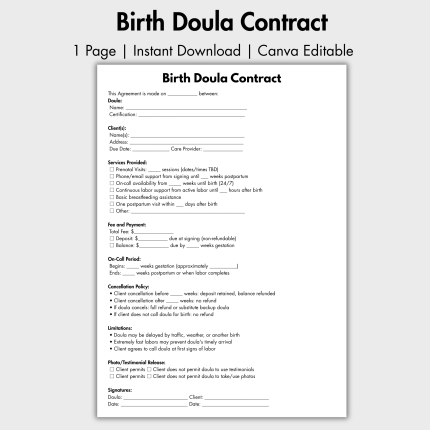 Birth Doula Contract