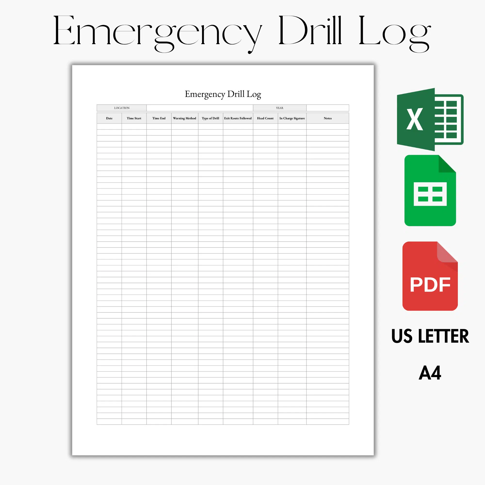 Emergency Drill Log