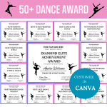 End of Season Dance Award Certificates