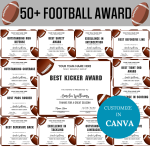 End of Season Football Award Certificates