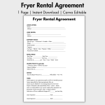 Fryer Rental Agreement