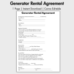 Generator Rental Agreement