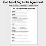 Golf Travel Bag Rental Agreement