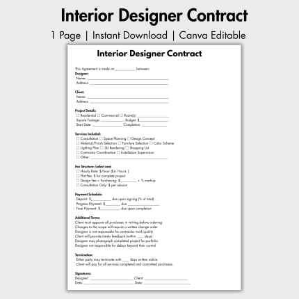 Interior Designer Contract