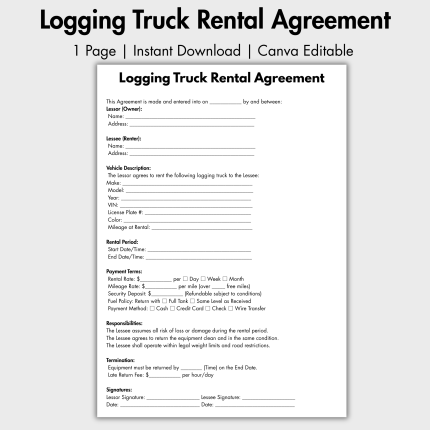 Logging Truck Rental Agreement