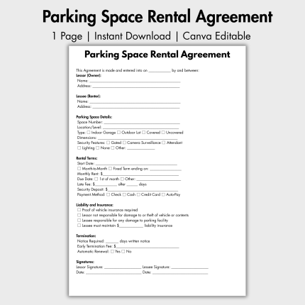 Parking Space Rental Agreement