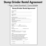 Stump Grinder Rental Agreement