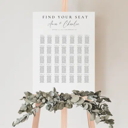 Wedding Seating Chart 35 tables
