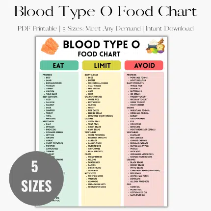 Blood Type O, Food Chart, Blood Type O Food List Poster, Grocery List, Shopping List, Food Guide, List Printable, Type O Foods, Foods To Eat, Weight Loss, Food Nutrition