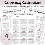 Custody Calendar 2025,2027,2026