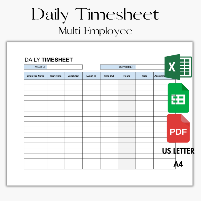 Daily timesheet template for multiple employees