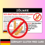 Germany Gluten-Free Allergy Card for Travel & Restaurants