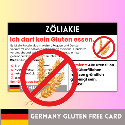 Germany Gluten-Free Allergy Card for Travel & Restaurants