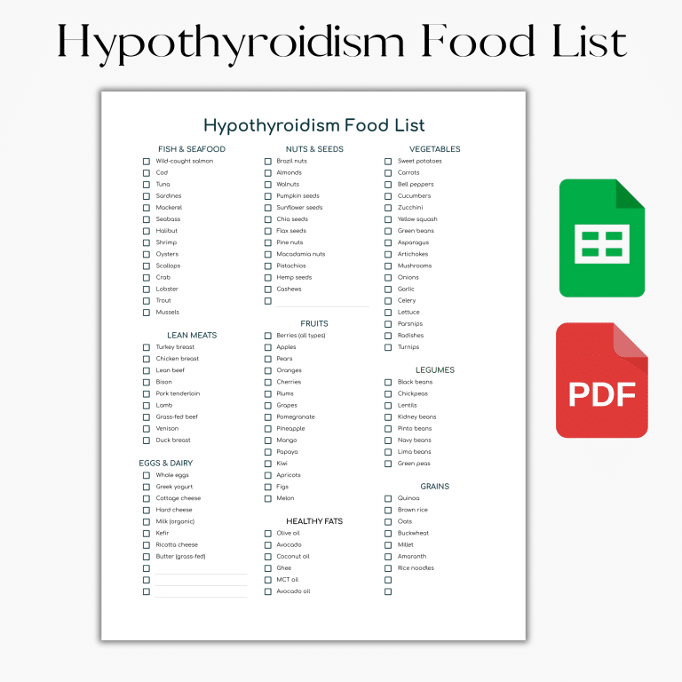 Hypothyroidism Food List and Grocery List